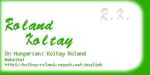 roland koltay business card
